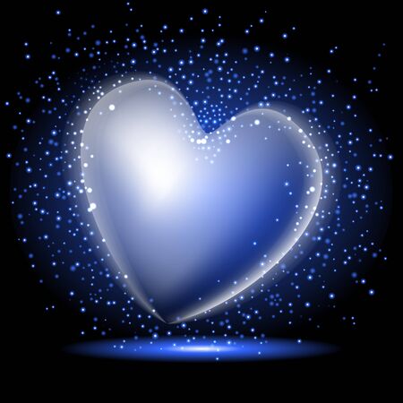 neon heart shape with sparkleのイラスト素材