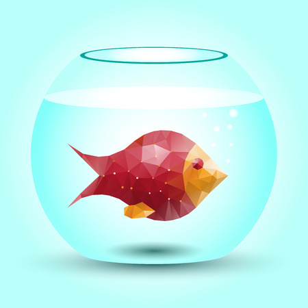 color abstract fish from trianglesのイラスト素材