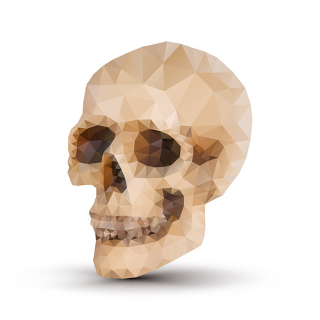 triangle human skull with shadowのイラスト素材