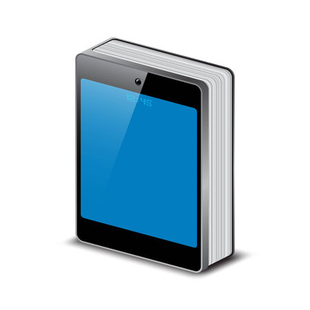 book with cover from smartphoneのイラスト素材