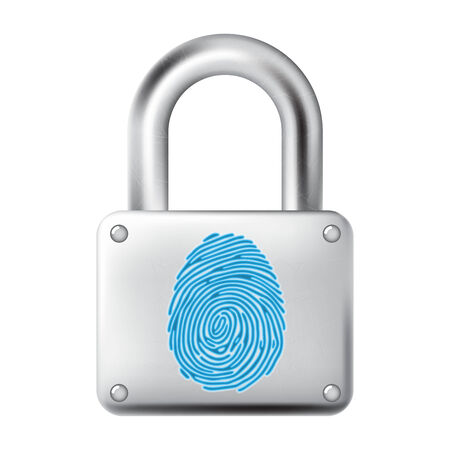 Finger Print metal lockのイラスト素材