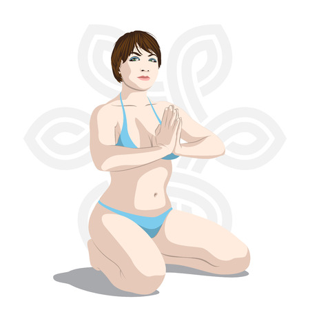 woman practicing yogaのイラスト素材