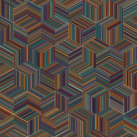 color stripe cube patternのイラスト素材