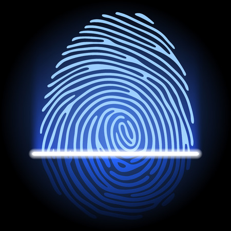 fingerprint identification systemのイラスト素材
