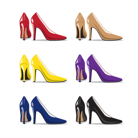 Set of Trendy Woman Shoesのイラスト素材