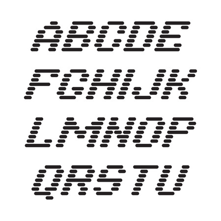 Alphabet font and numbers from stripe linesのイラスト素材