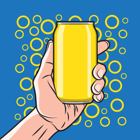 Fresh Drink Can in Handのイラスト素材