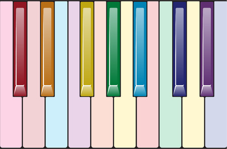 Rainbow piano keyboardのイラスト素材