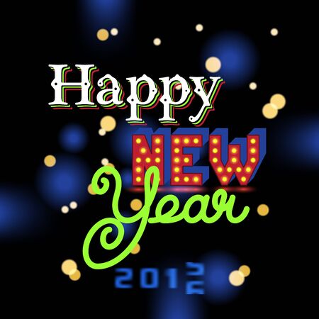 Happy New Year invitation. Elegant lettering.