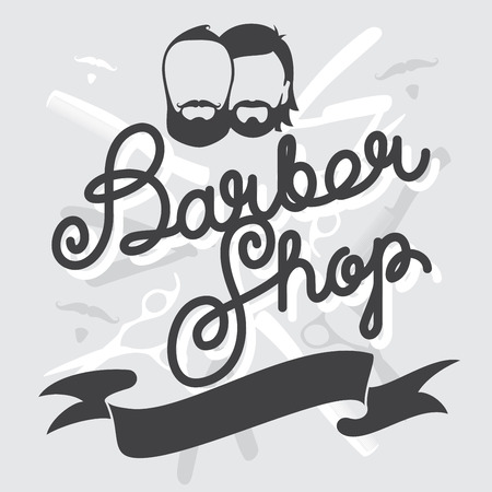 Hipster Barber Shop Vintage Templateのイラスト素材