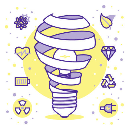 Lightbulb energy concept icons for web and mobile. Modern minimalistic flat design elements of energy saving, power concept, green technologyのイラスト素材