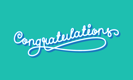 Congratulations Elegant Hand Lettering. Vector illustrationのイラスト素材