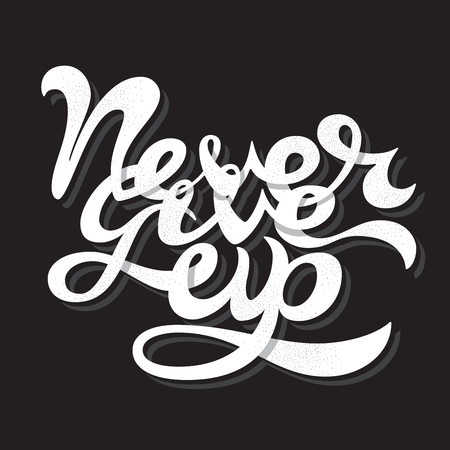 Never Give Up lettering illustration.のイラスト素材