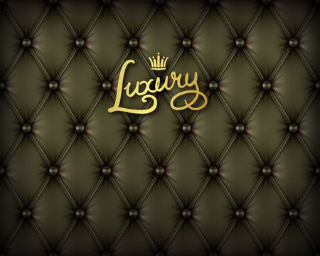 Luxury black Buttoned leather seamless pattern. Vector backgroundのイラスト素材