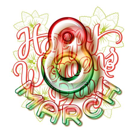 8 March international womens day greeting card template. Vector illustrationのイラスト素材