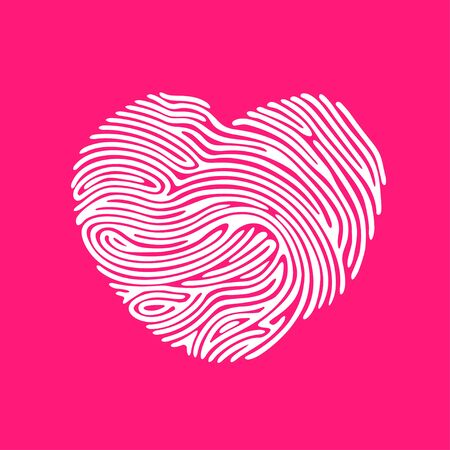 Heart Shape abstract Finger Print Heart Shapeのイラスト素材