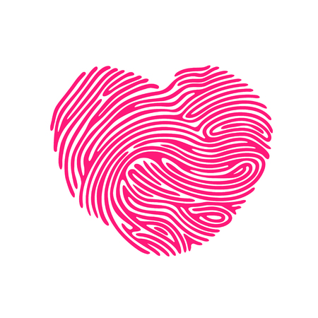 Heart Shape abstract Finger Print valentine cardのイラスト素材
