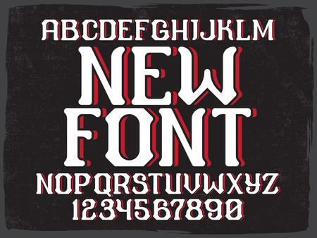 Decorative vintage font on the color grunge background.のイラスト素材