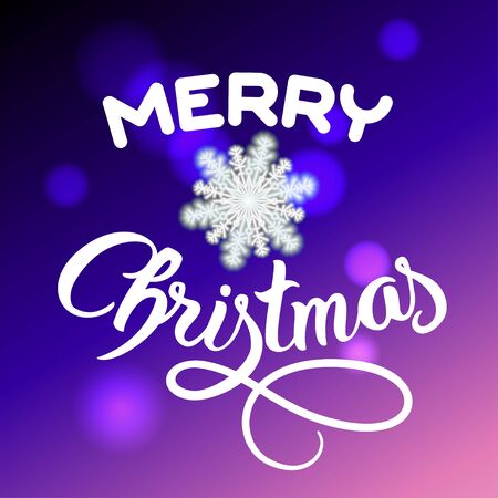 Merry Christmas lettering poster with handdrawn brush pen letters. Vector illustrationのイラスト素材
