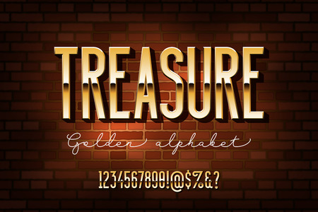 Gold condensed modern alphabet.のイラスト素材