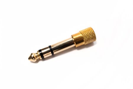 Stereo audio jack adapter plug converter from 3.5 mm to 6.5 mm. audio accessories.