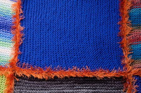 block detail of a woven quiltの写真素材