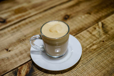 Coffee Latte made by espresso and milkの写真素材