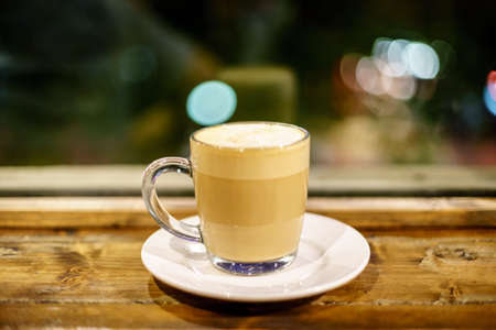 Coffee Latte made by espresso and milkの写真素材