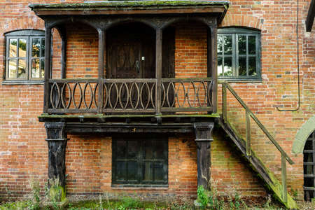 Old style English Architecture door and steps, Leamington, UKの写真素材