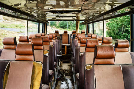 HDR image of Abandoned bus in Bulgarian Mountain