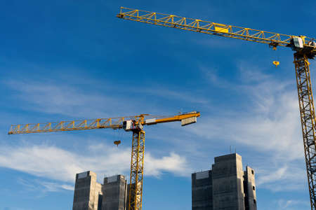 Cranes are making skyscrapers in Coventry, UKの写真素材