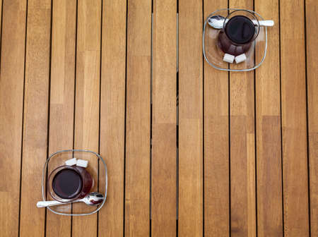 Top view of Turkish Tea on tableの写真素材