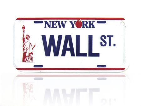 A license plate with a Wall Street themeの写真素材