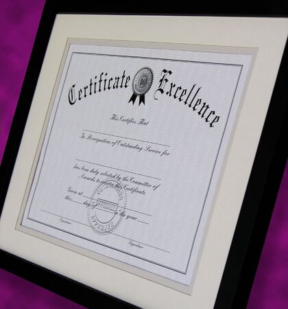 A photo of a educational certificate