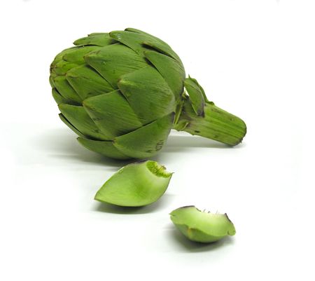 An isolated shot of a raw artichokeの写真素材