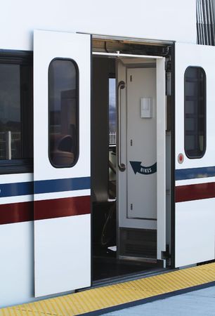Lightrail door openingの写真素材