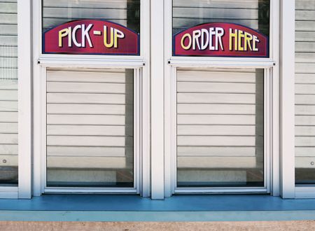 Dirty order and pick-up windowの写真素材