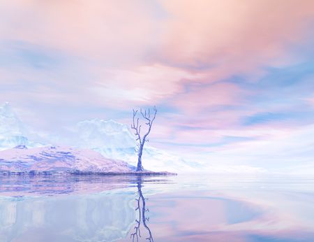 Frozen winter landscapeの写真素材