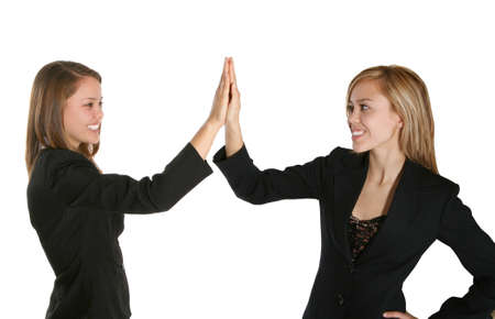 An attractive business team celebrating a success