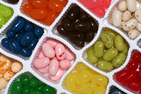 Colorful jelly candy background with many differen flavors
