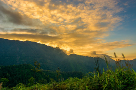 Golden clouds on Phu Soi Dao