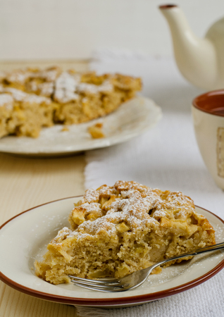 Apple pie with teaの写真素材