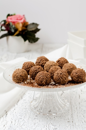 Homemade chocolate candiesの写真素材