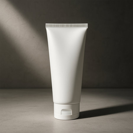 White Facewash Tube on Concrete Surfaceの素材