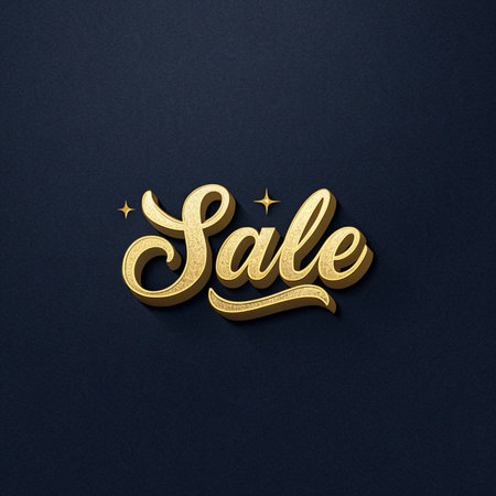 Golden Luxury SALE â Metallic Text Illustrationの素材
