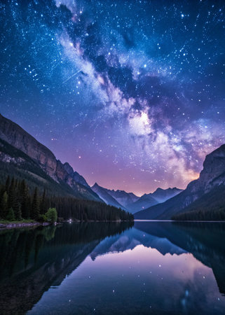 Twilight Mountain Lake Reflectionの素材