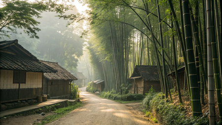 Quiet Village Beside Bamboo Forestの素材