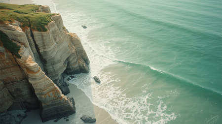 Rugged Coastal Cliffs at Morning â Cinematic Digital Paintingの素材