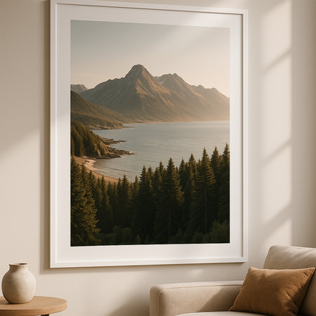 Nature Landscape White Poster Mockupの素材