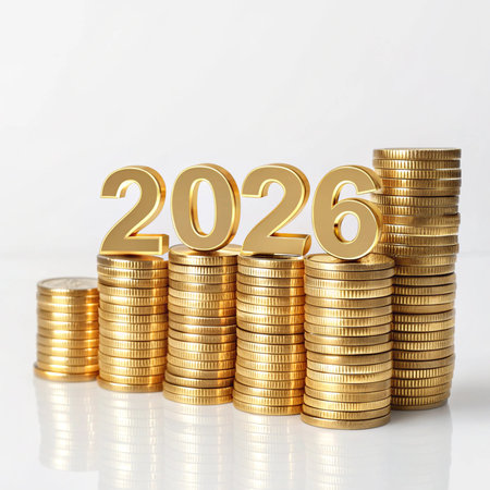 Golden Coins Stack Forming 2026 on Topの素材